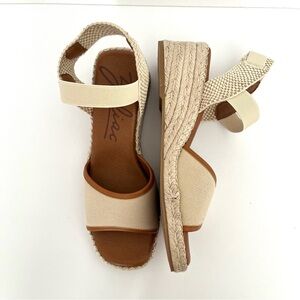 Zodiac Espadrille Women's Platform Wedge Sandals Sz 11 Beach Cream Tan Neutral
